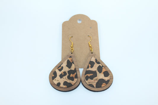 Leopard Tear Drop Earrings