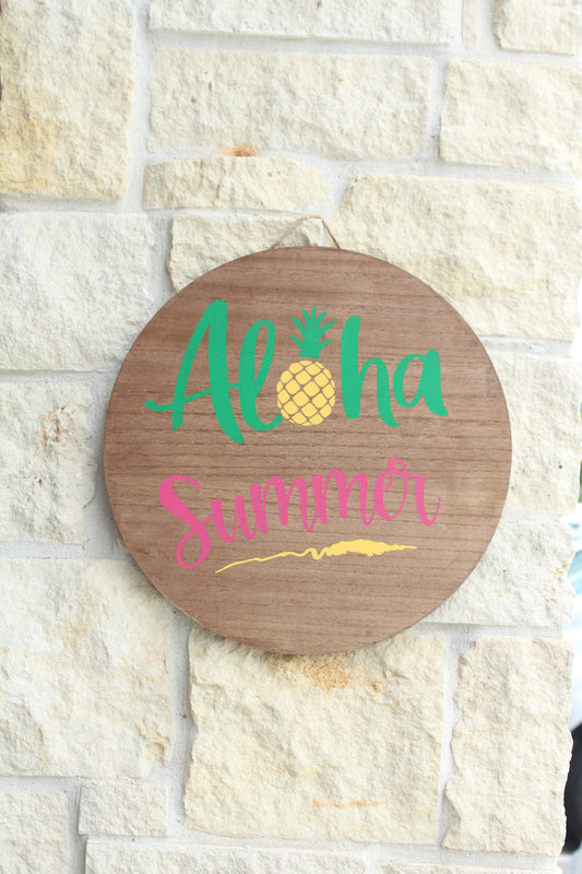 Aloha Summer Round Sign