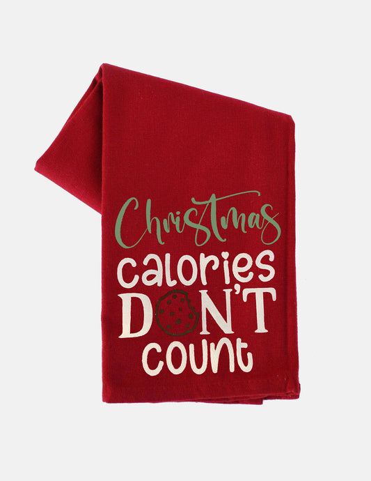 Christmas Calories Don't Count Dish Towel