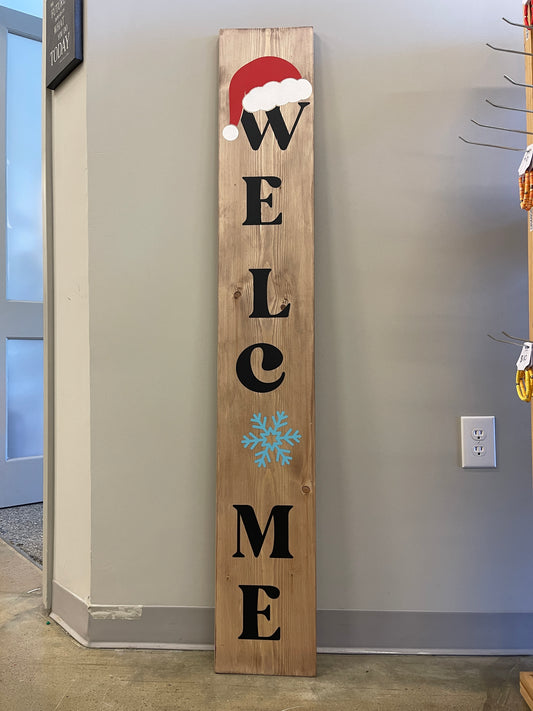 Welcome Santa Hat Porch Sign