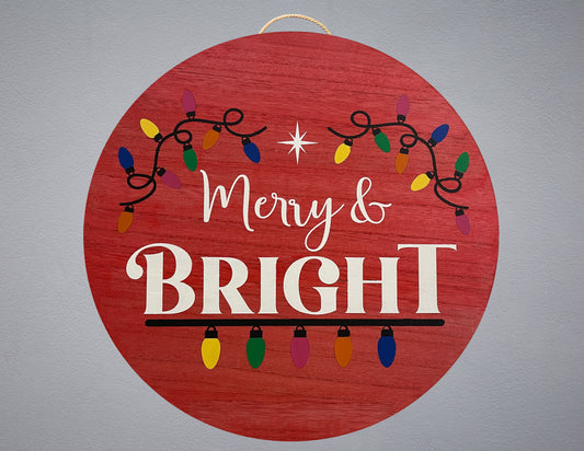 Merry & Bright Round Sign
